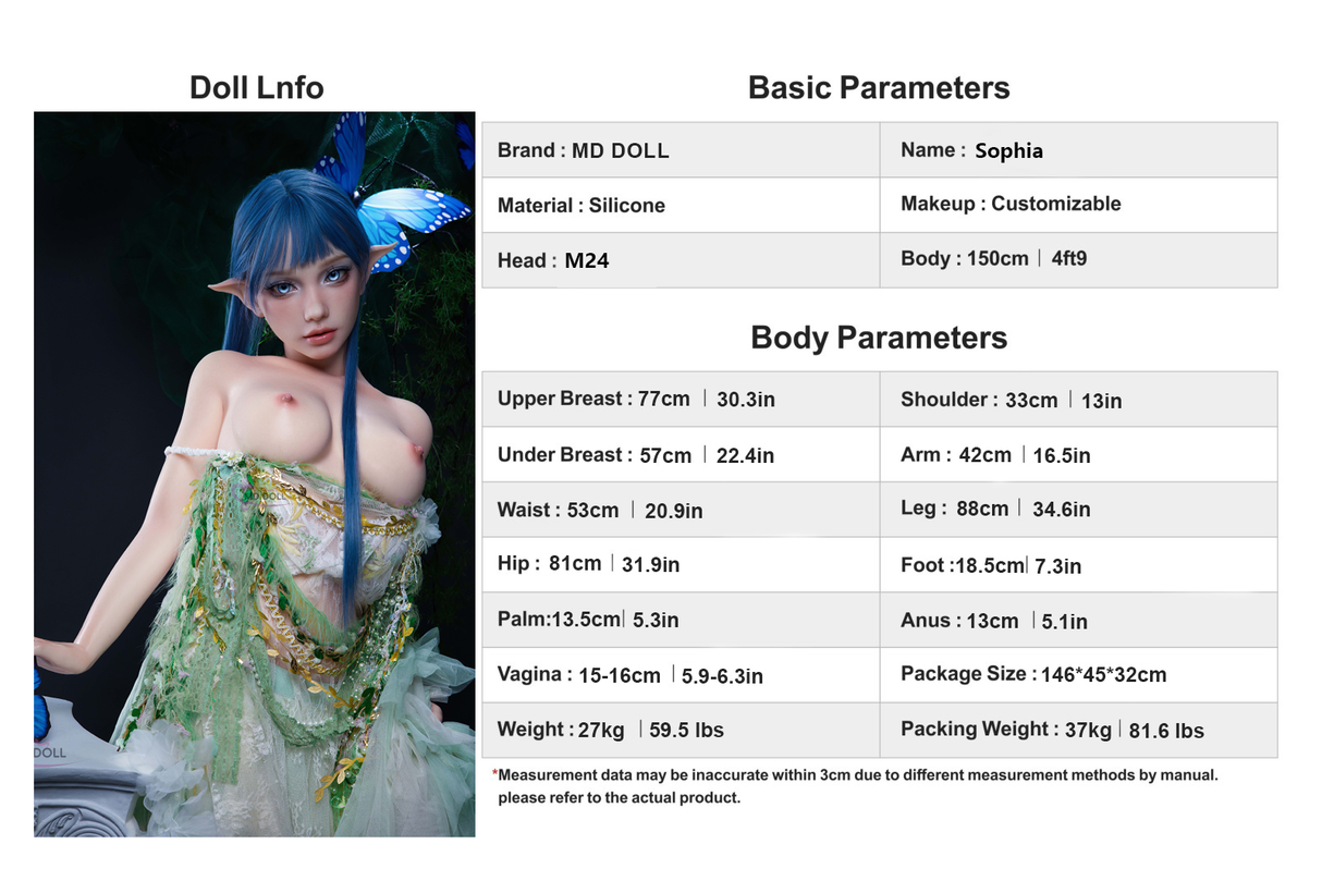 150cm/4ft9 E-cup Silicone Sex Doll – Mia