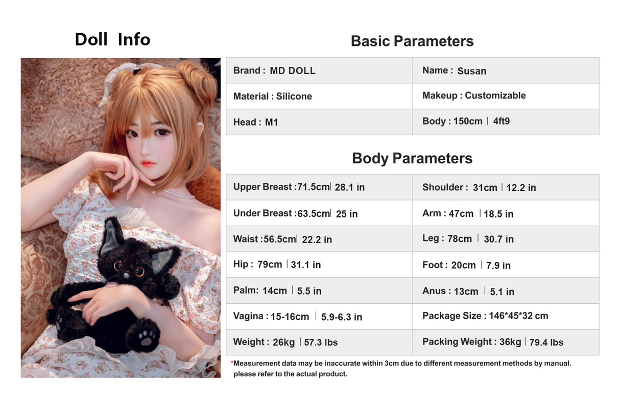 150cm/4ft9 A-cup Silicone Sex Doll – Lily