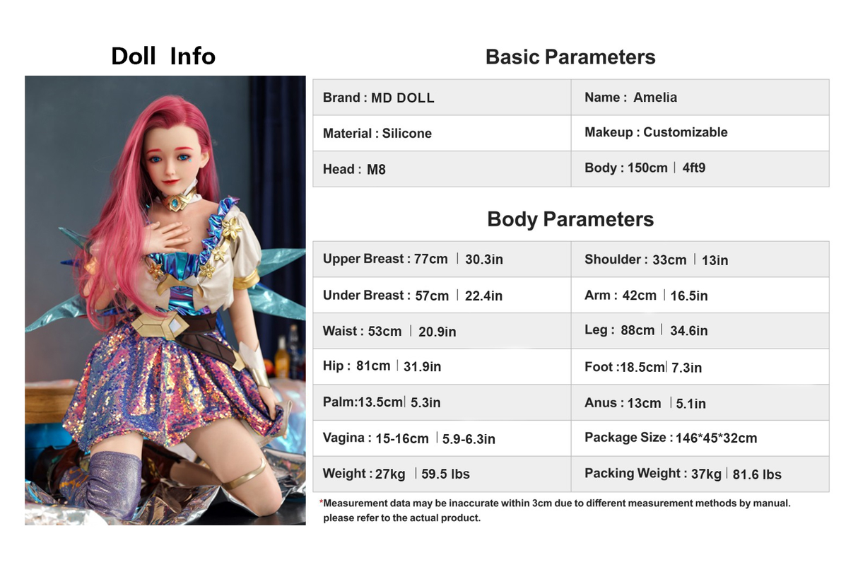 150cm/4ft9 E-cup Silicone Sex Doll – Lana