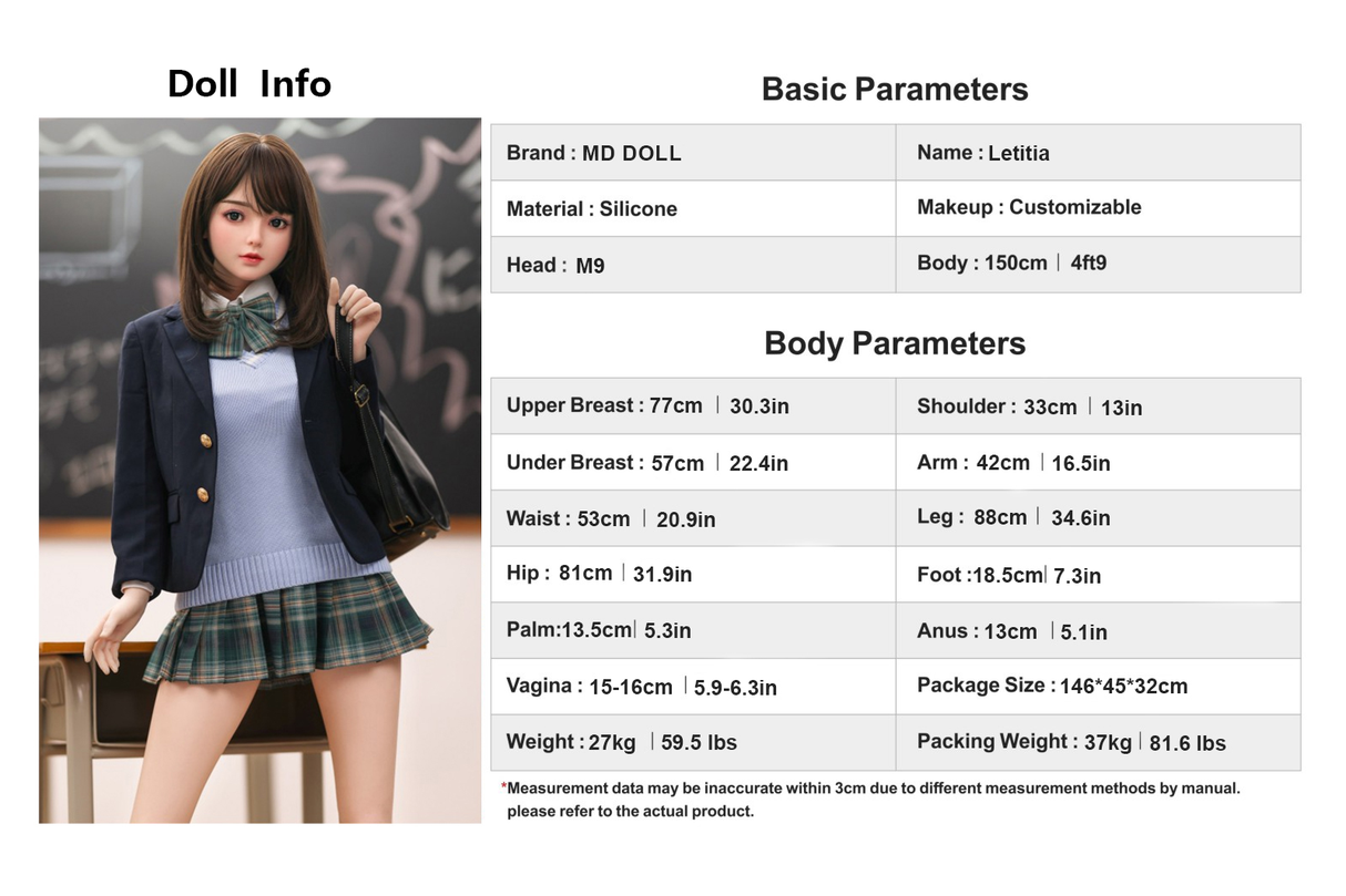 150cm/4ft9 E-cup Silicone Sex Doll – Sky