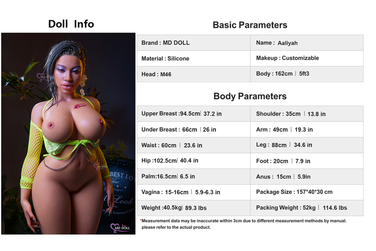 162cm/5ft3 H-cup Silicone Sex Doll – Tatum