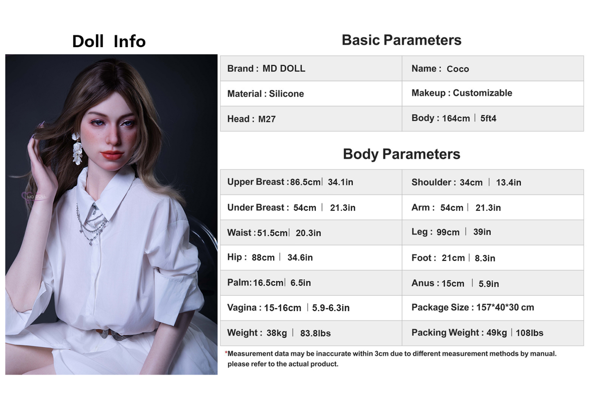 164cm/5ft5 J-cup Silicone Sex Doll – Autumn