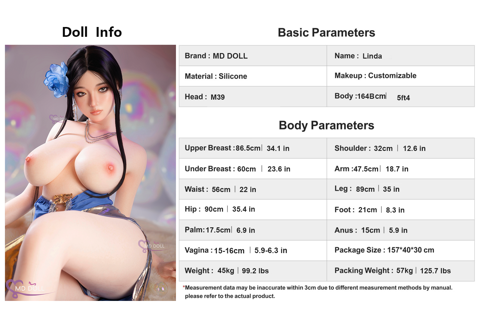 164cm/5ft5 H-cup Silicone Sex Doll – Violet