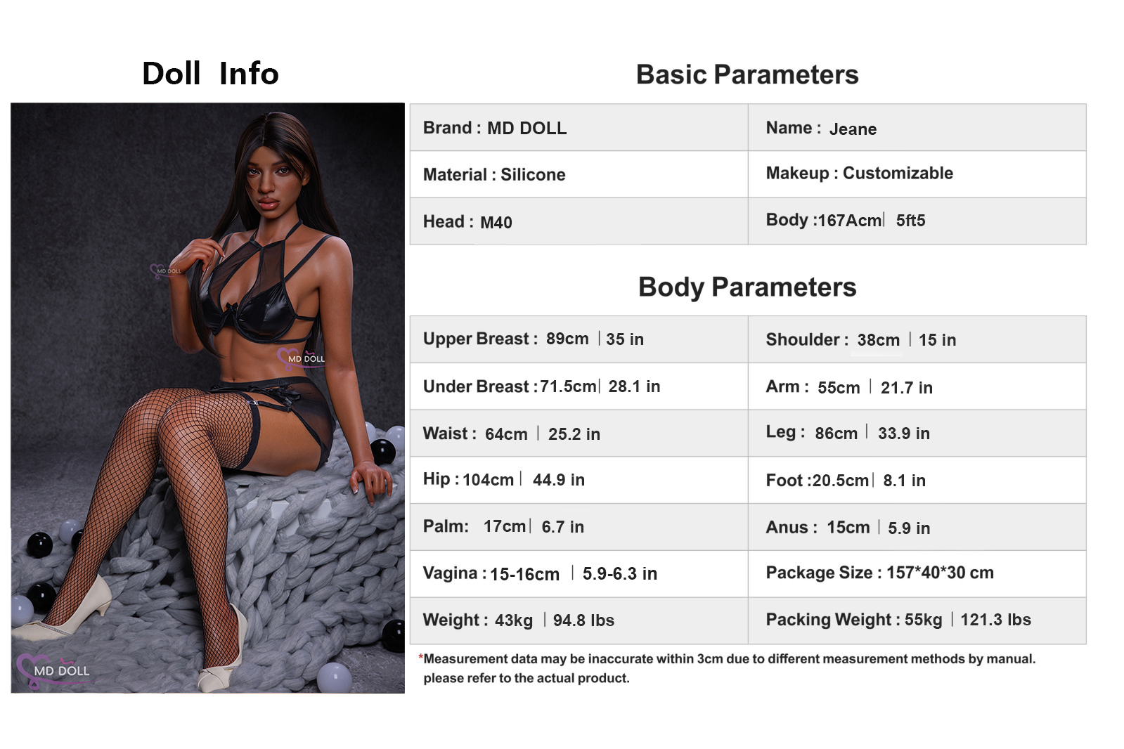167cm/5ft5 D-cup Silicone Sex Doll –Charlotte (US IN STOCK)