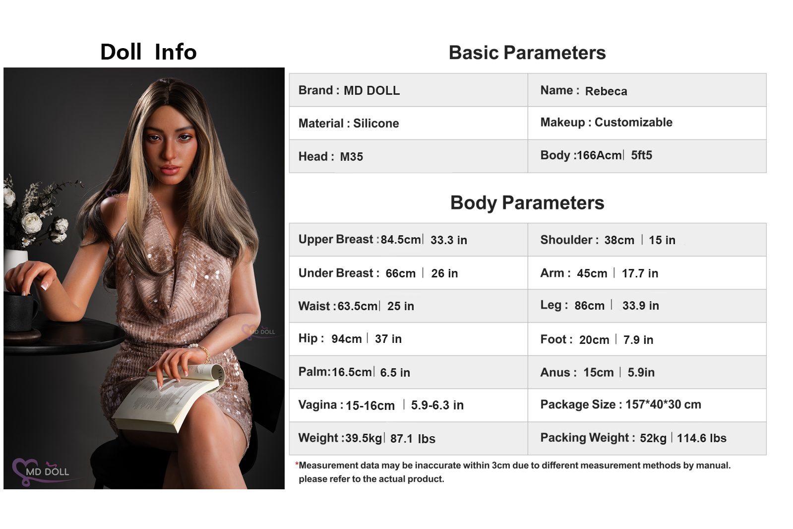166cm/5ft4 D-cup Silicone Sex Doll –Siren (US IN STOCK)