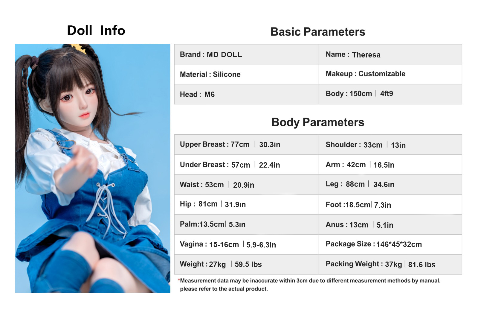 150cm/4ft9 E-cup Silicone Sex Doll – Sia