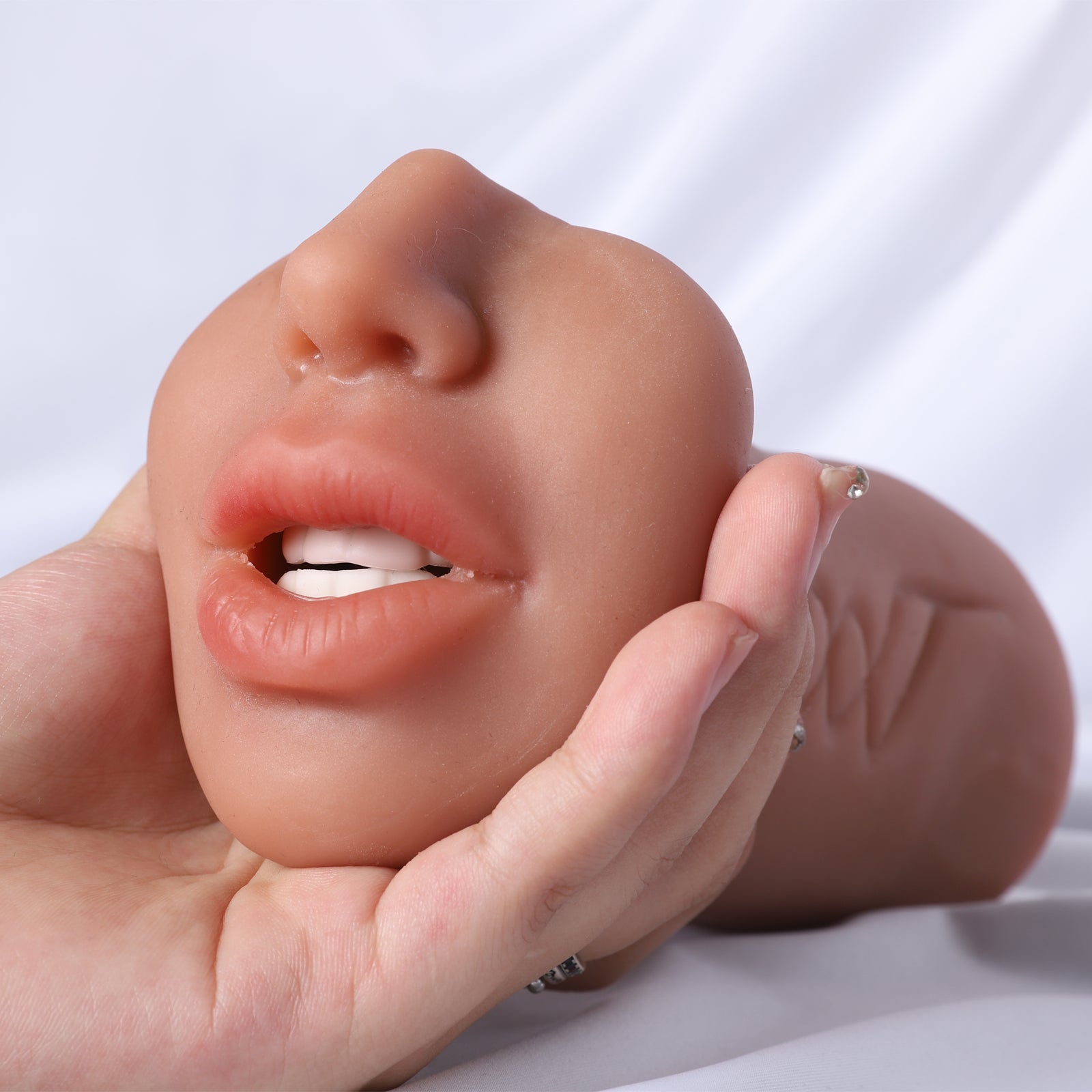 Sex toy masturbator, pocket pussy 3‑in‑1, oral, vaginal and anal masturbator