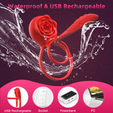 10-Mode Rose Vibrating Cock Ring for Multiple Stimulation