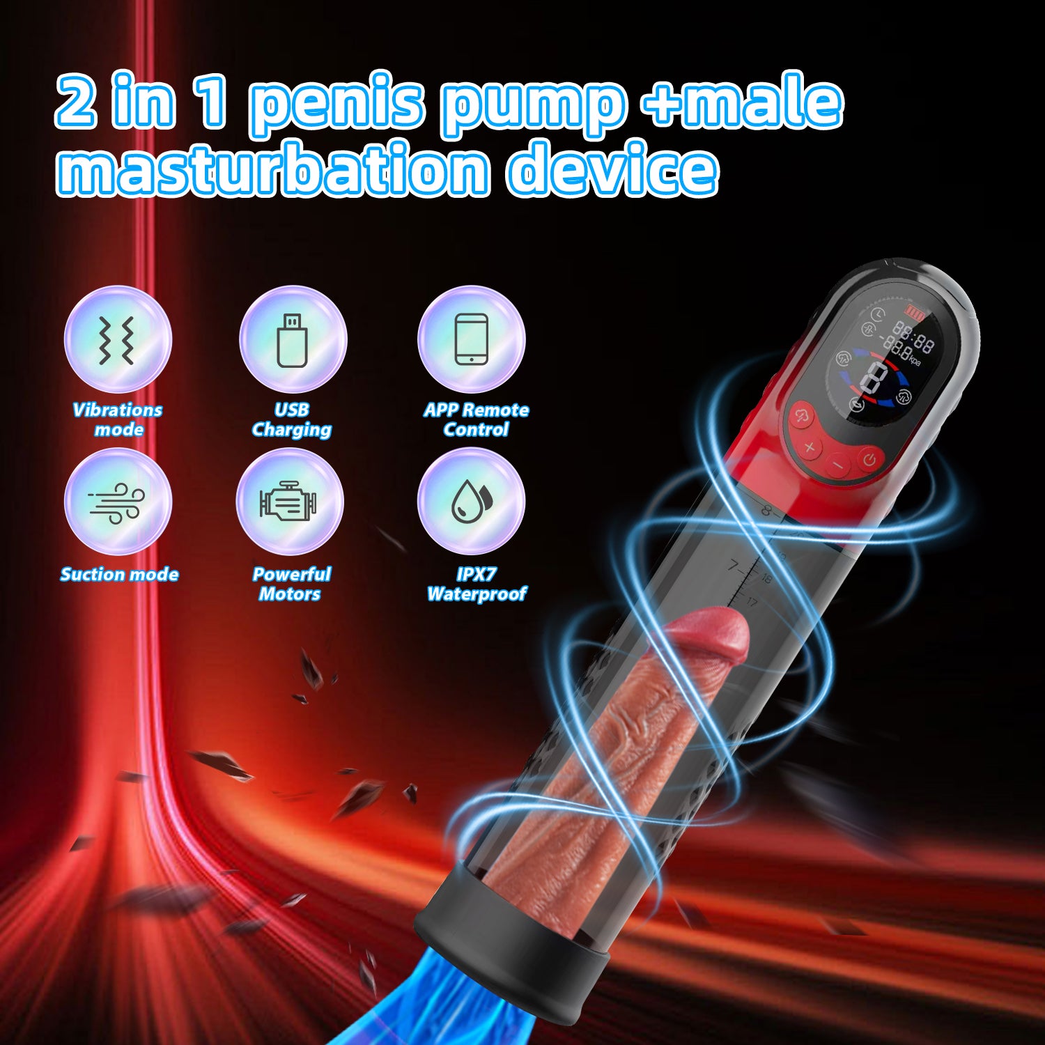 2-in-1 Male Pleasure Toy with 5-Speed Suction & Vibration