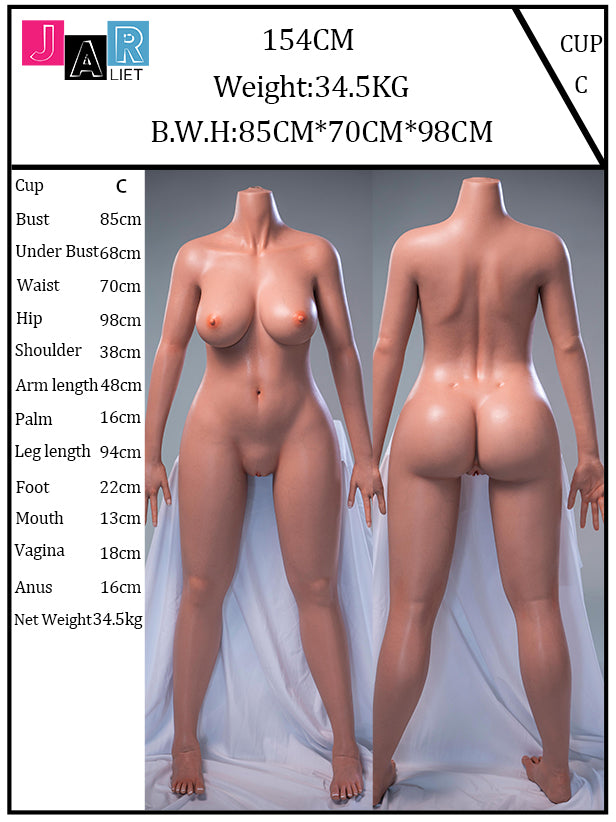 154 cm große Silikon-Sexdoll mit F-Körbchen – Tira