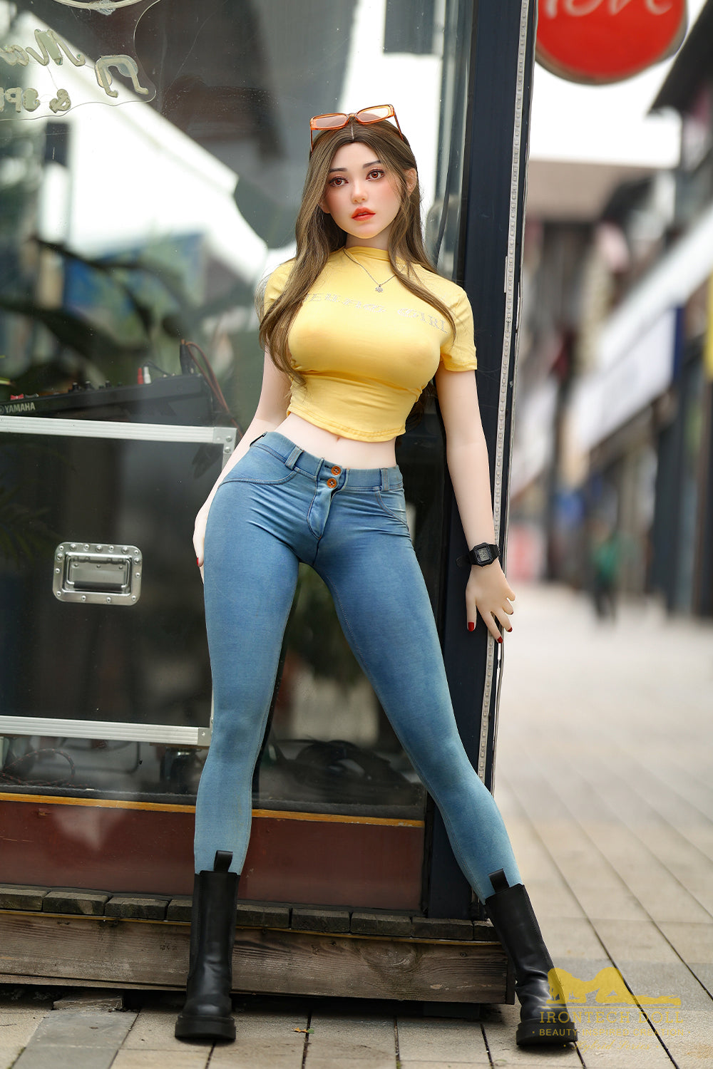 159cm/5ft2 F-cup Silicone Head TPE Body Sex Doll – Cherry