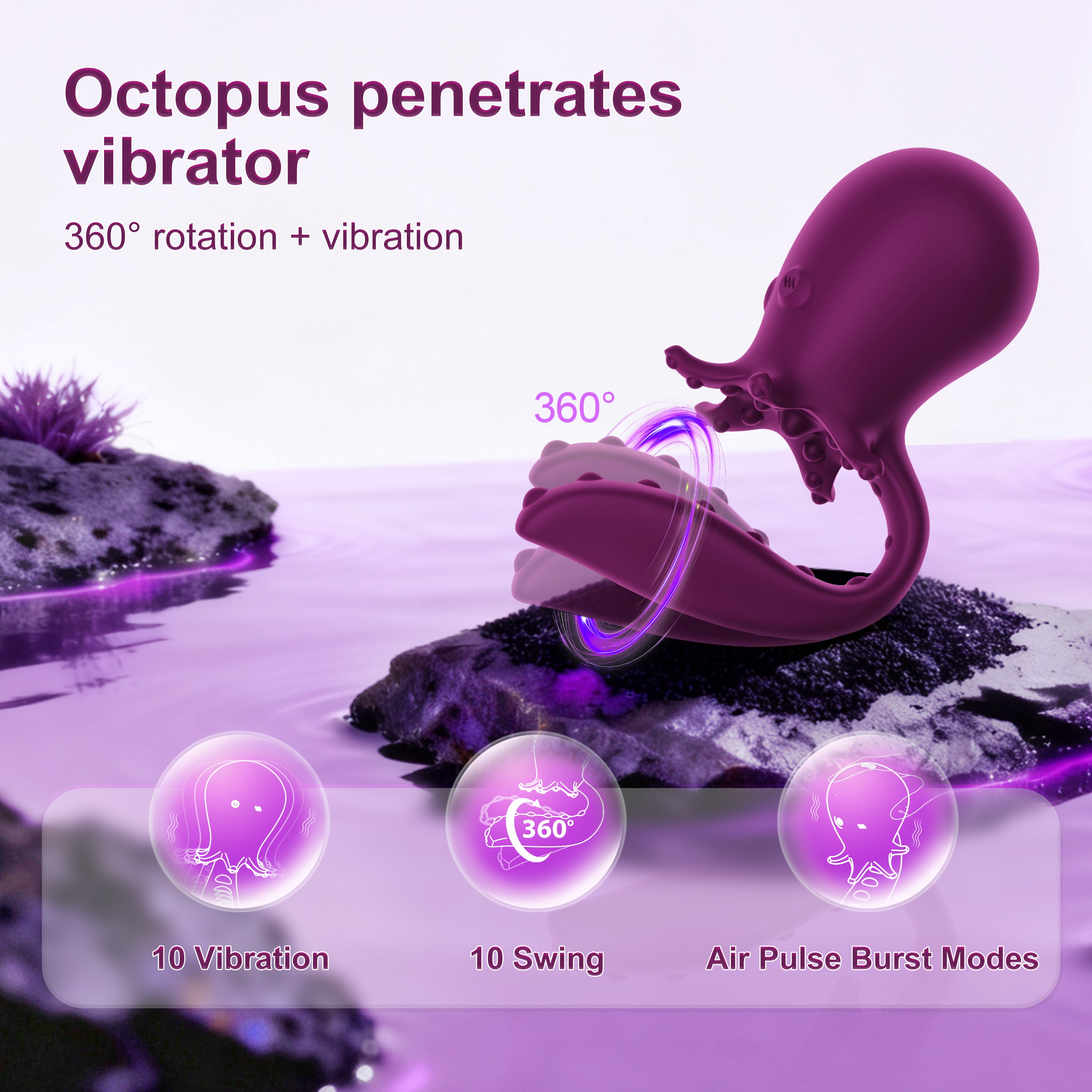 App-Controlled 360° Rotating Octopus Penetrates Vibrator