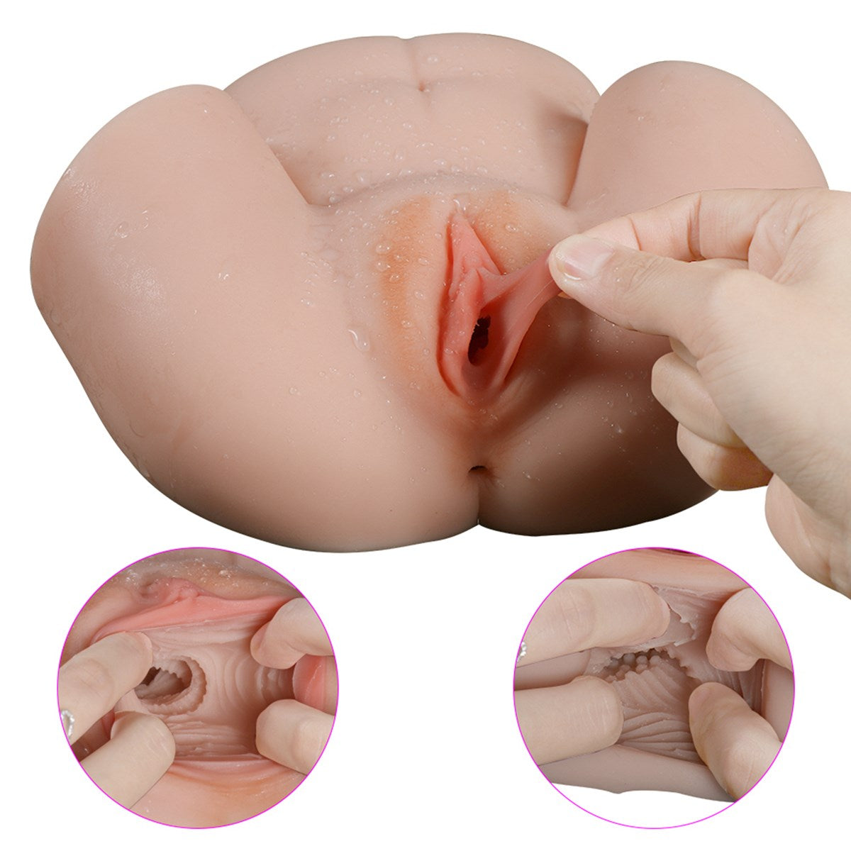 Real Vagina And Anal Lifelike Flesh Masturbator Sex Toy Love Doll Pussy For Male