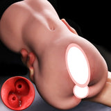 Double Channel Realistic Vagina Anal Masturbator Cup Massage Male Adult Sex Toys