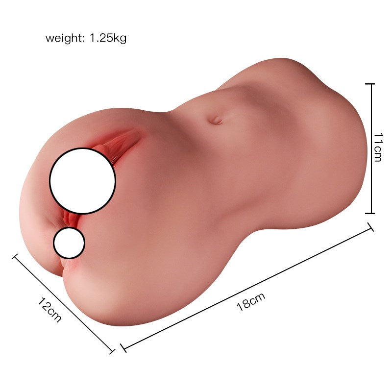 Double Channel Realistic Vagina Anal Masturbator Cup Massage Male Adult Sex Toys