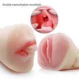 Vagina Tongue Tooth Male Realistic Masturbators Oral Double Holes Soft Sex Toy