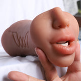 Sex toy masturbator, pocket pussy 3‑in‑1, oral, vaginal and anal masturbator