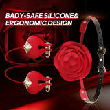 2-in-1 Rose Gag & Vibrating Nipple Clamps