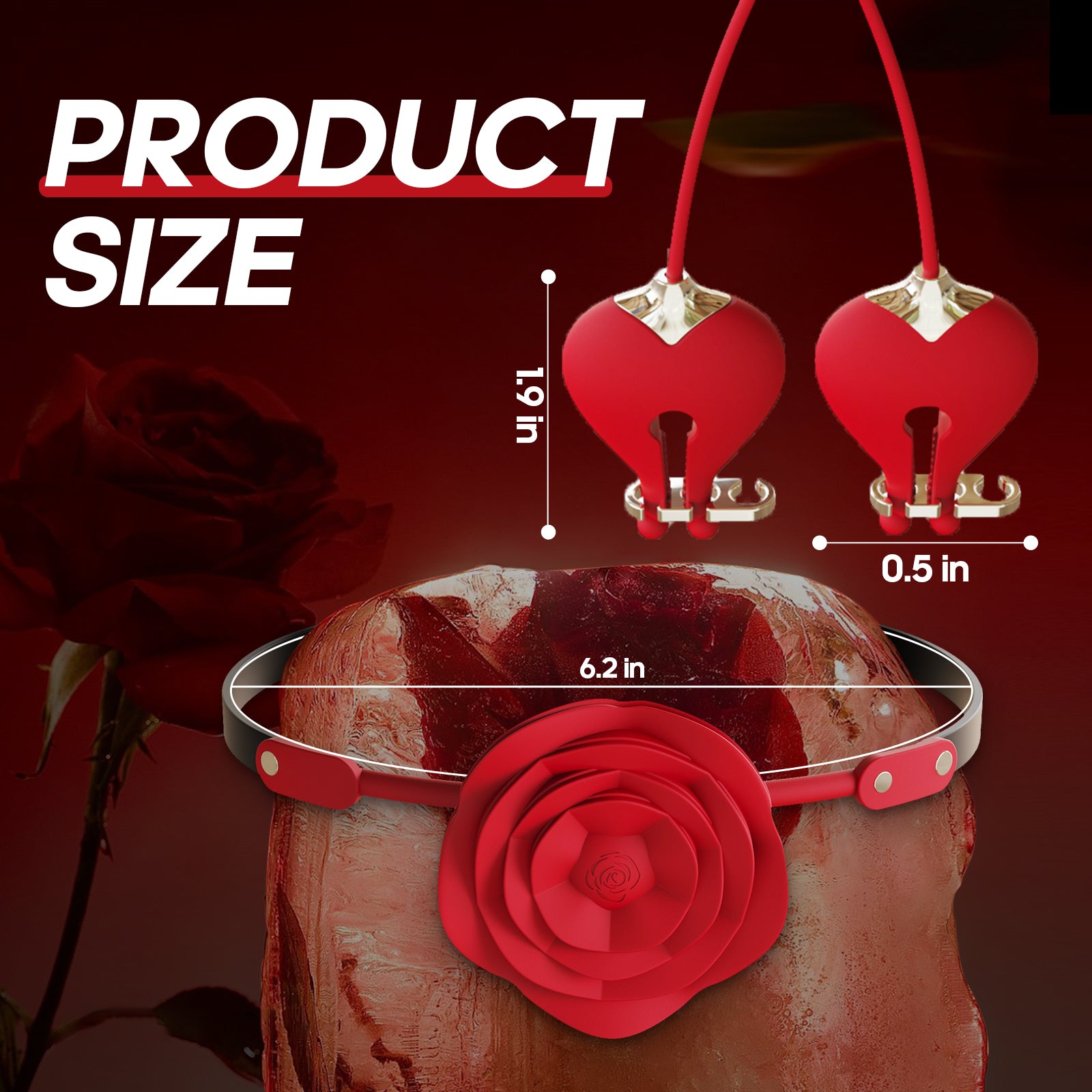 2-in-1 Rose Gag & Vibrating Nipple Clamps