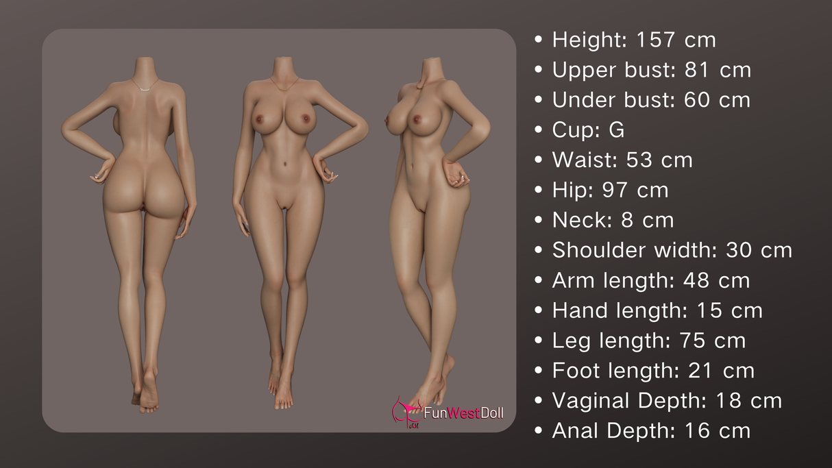 157cm/5ft2 G-cup Silicone Sex Doll – Lily