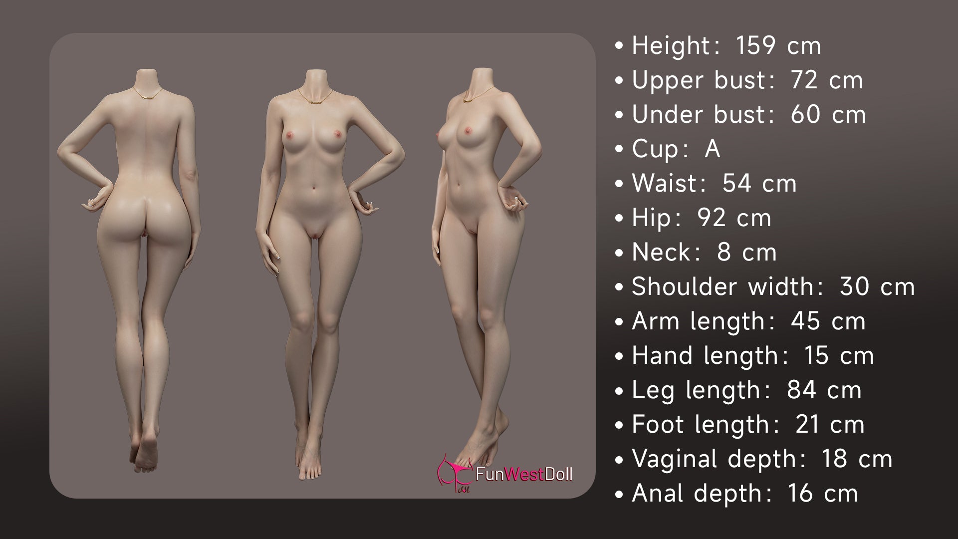 159cm/5ft2 A-cup Silicone Sex Doll – Nika