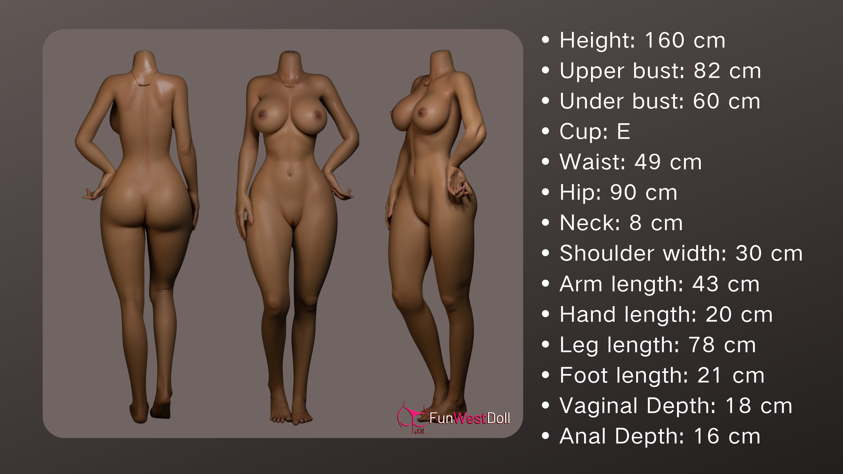 160cm/5ft3 E-cup Silicone Sex Doll – Cherie