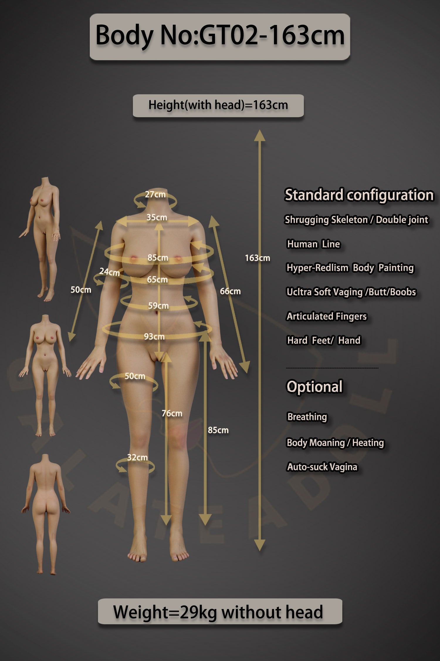 163cm/5ft4 G-cup Silicone Sex Doll – BelleRose