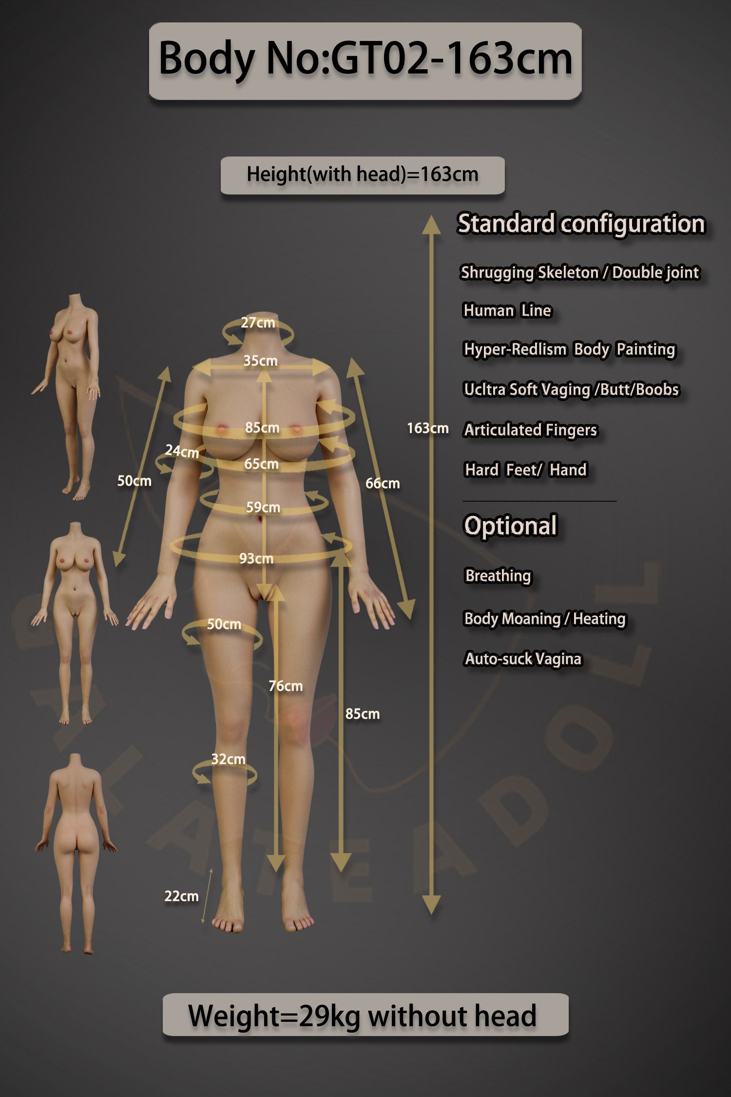 163cm/5ft4 E-cup Silicone Sex Doll – Saffira