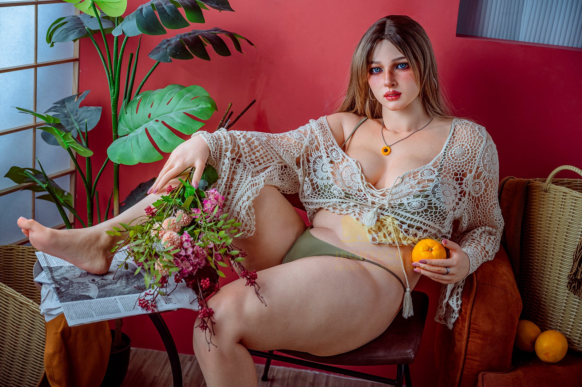 身長162cm/5フィート3インチ、Gカップのシリコン製セックスドール – セリーヌ