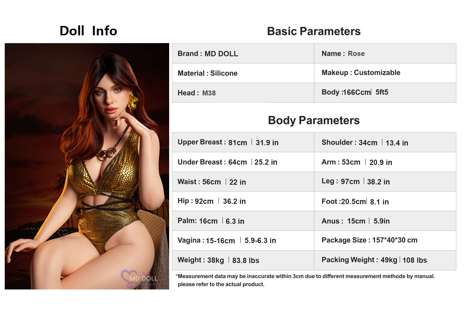 166cm/5ft4 D-cup Silicone Sex Doll –Eleanora (US IN STOCK)