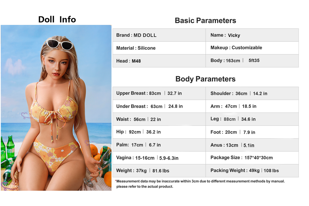 163cm/5ft5 E-cup Silicone Sex Doll – Stella