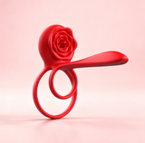 10-Mode Rose Vibrating Cock Ring for Multiple Stimulation