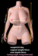 96cm/3ft2 F-cup Silicone Sex Doll Torso – Bellamy