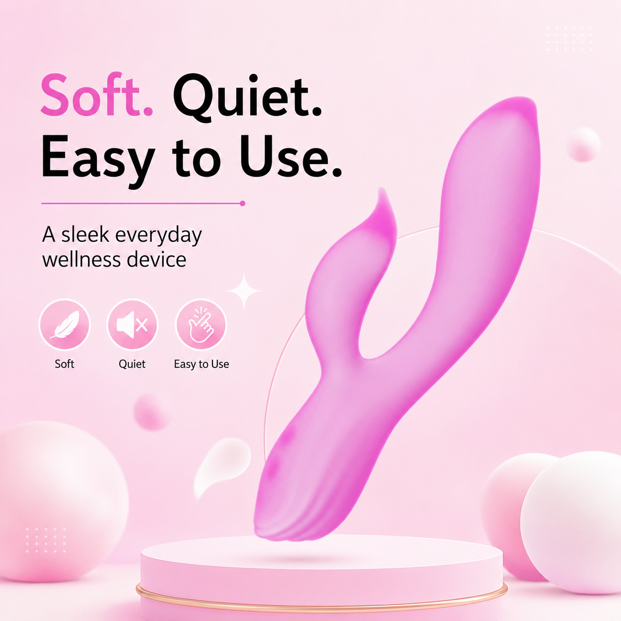Ergonomic Compact Dual-Layer Soft Silicone Vibrator