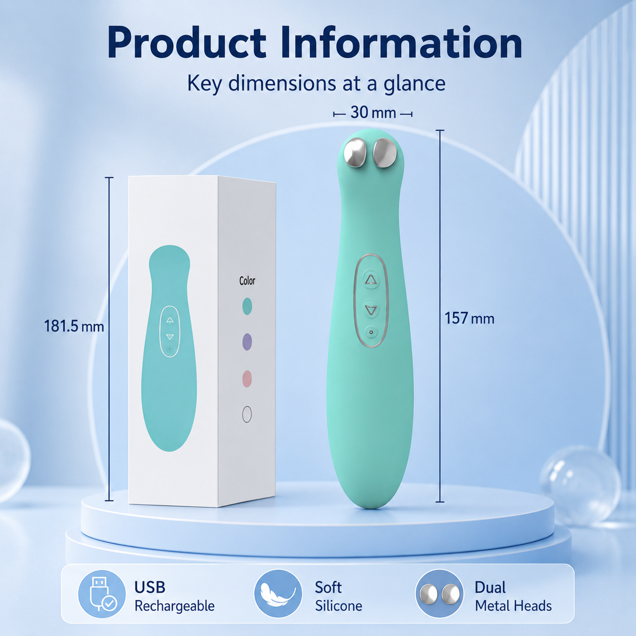 Dual-Head EMS Electric Pulse Vibrator with 3 Modes