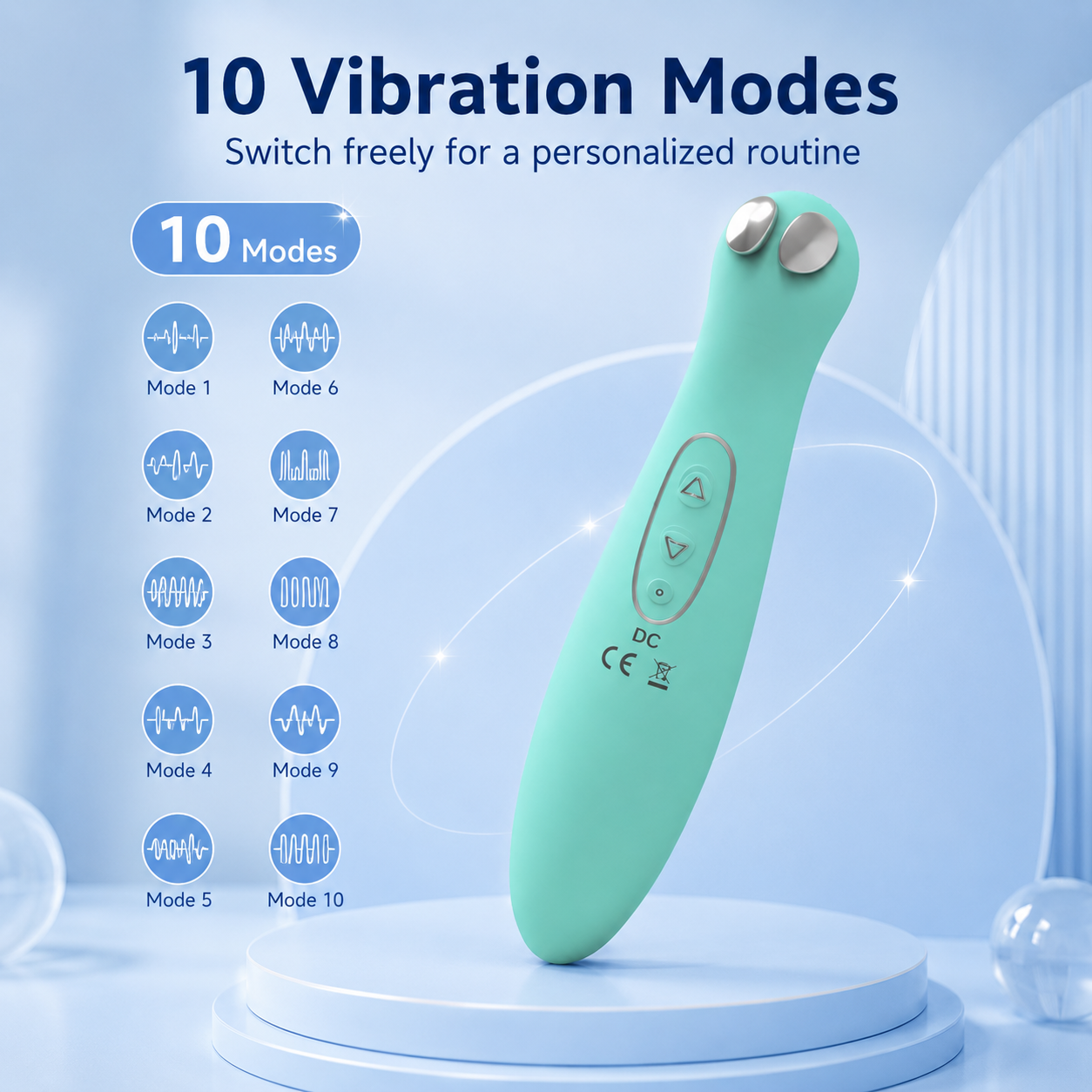 Dual-Head EMS Electric Pulse Vibrator with 3 Modes