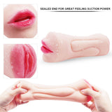 Vagina Tongue Tooth Male Realistic Masturbators Oral Double Holes Soft Sex Toy