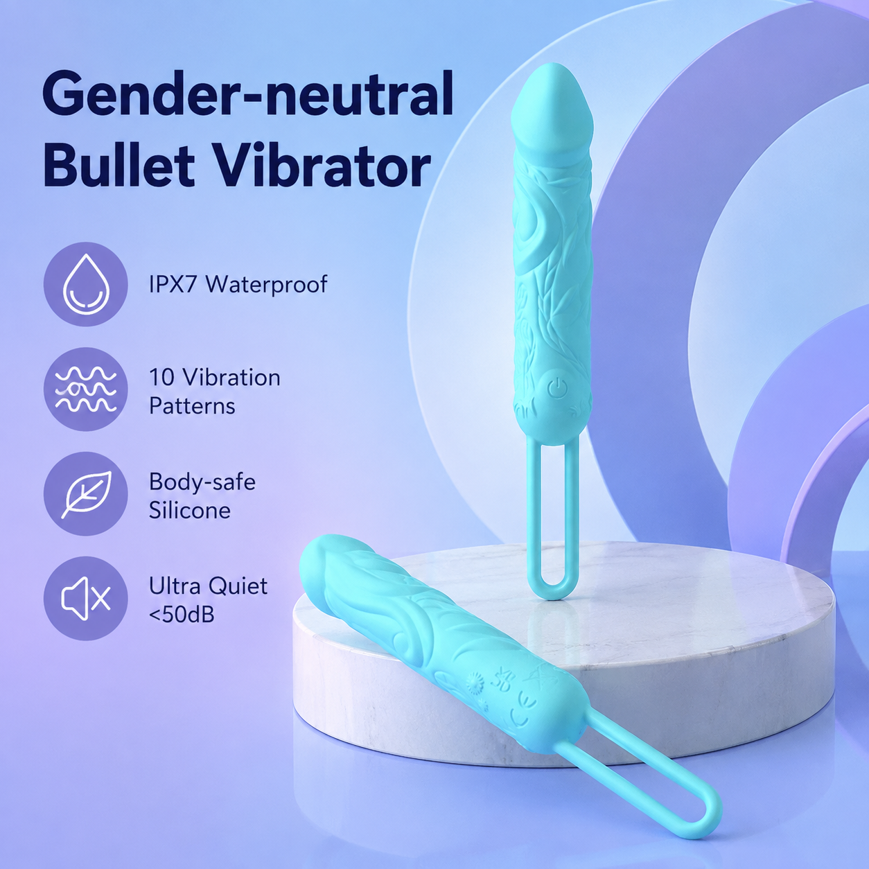 Gender-neutral Rubber Fully-coated Realistic Bullet Vibrator